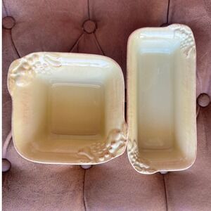 Casa Stone Madeira Harvest Yellow Portuguese Stoneware Set of 2 Small Pieces